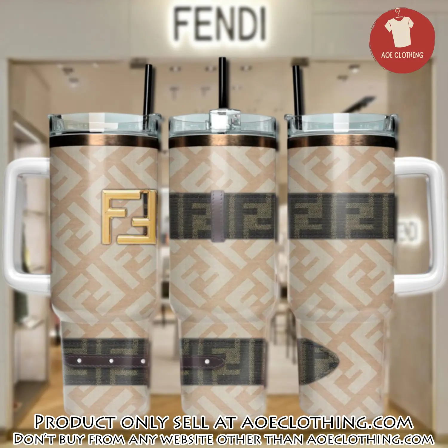 Fendi logo 40oz stanley tumbler fendi stanley tumbler ktb1067 aoe2419827